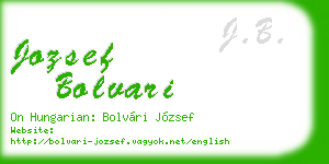 jozsef bolvari business card